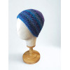 Beanie Hat - Crocheted - Blue/Teal and Purple