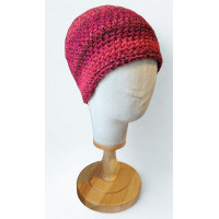 Beanie Hat - Crocheted - Red and Orange