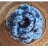 Brooch - Crocheted Flower, Denim Blue