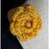 Brooch - Crocheted Flower, Yellow