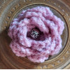 Brooch - Crocheted Flower, Dusky Pink