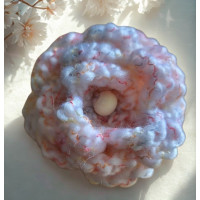 Brooch - Crocheted Flower, Peach/salmon