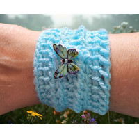 Crocheted Wrist Band - Spearmint blue