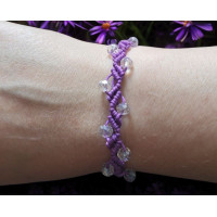 Macrame Beaded Bracelet in Purple, 1