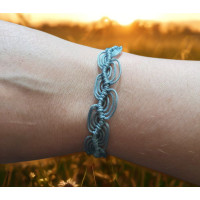 Macrame Woven Bracelet in Blue, 1