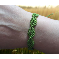 Macrame Woven Bracelet - Leafy Green